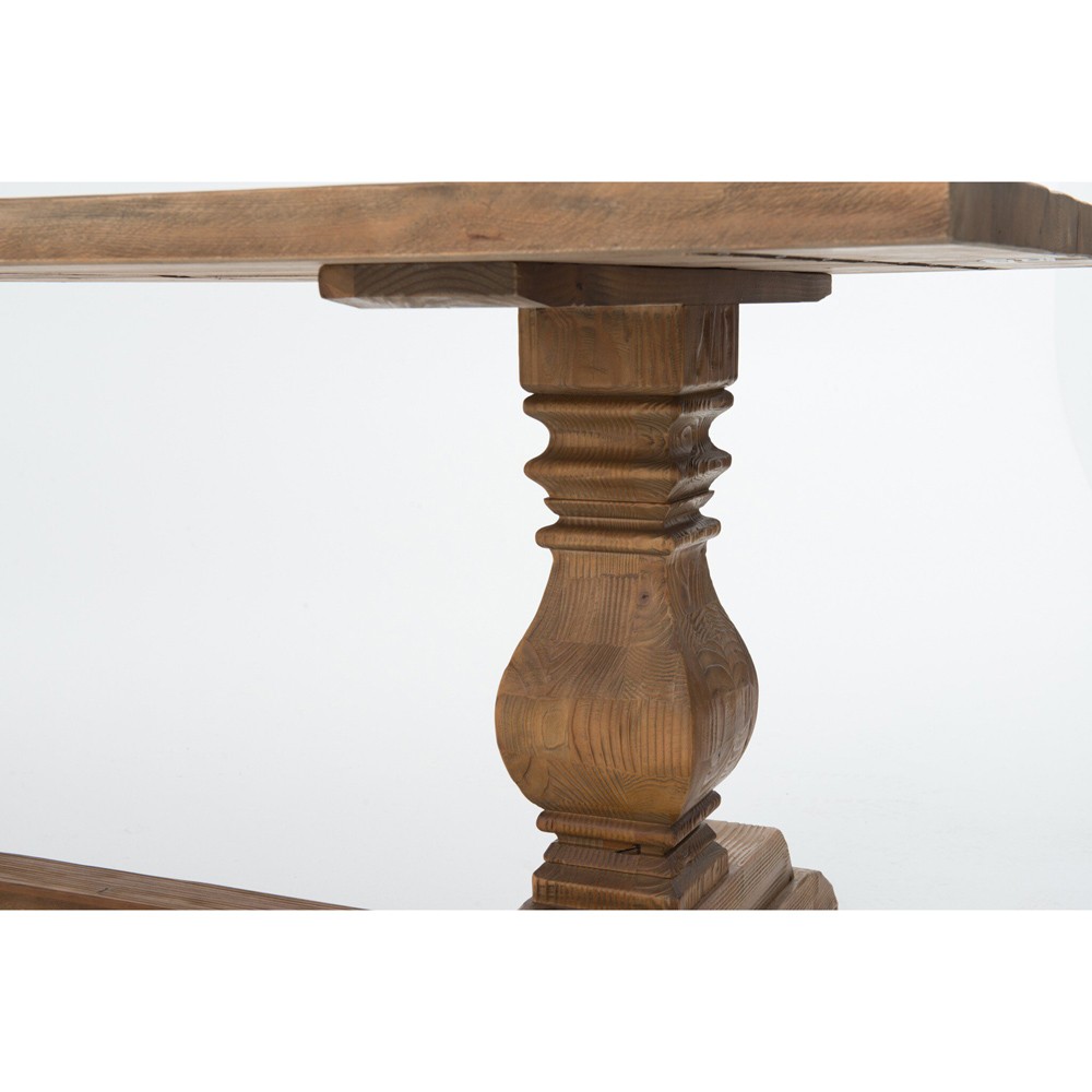 Arbois French Country Pine Wood Trestle Dining Table - 110"W|