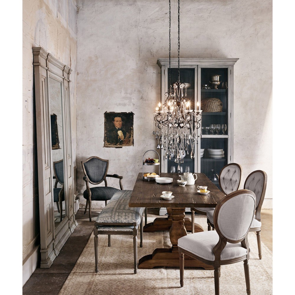 Arbois French Country Pine Wood Trestle Dining Table - 110"W|