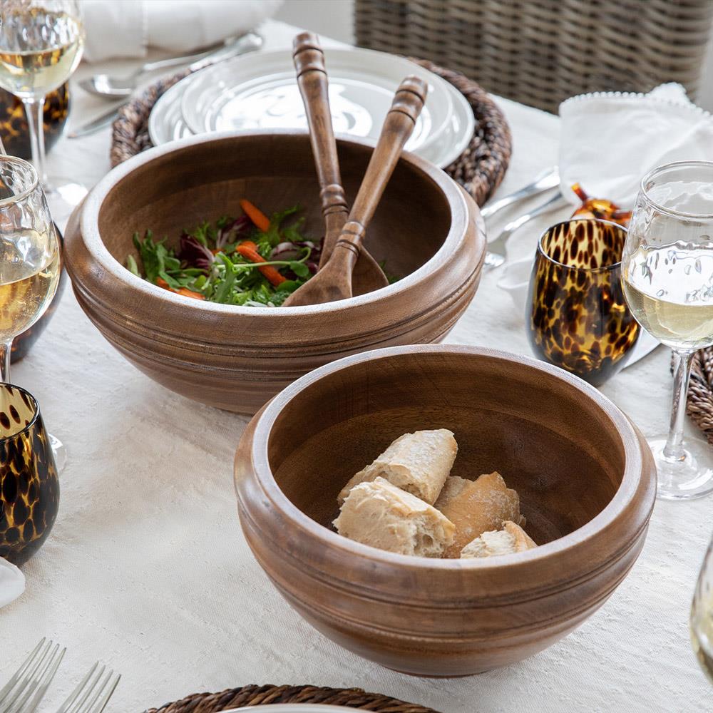 Juliska Bilbao Rustic Lodge Brown Wood Serving Bowl|