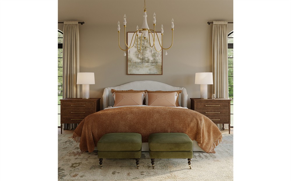 Madeline Sage Green Ottoman|