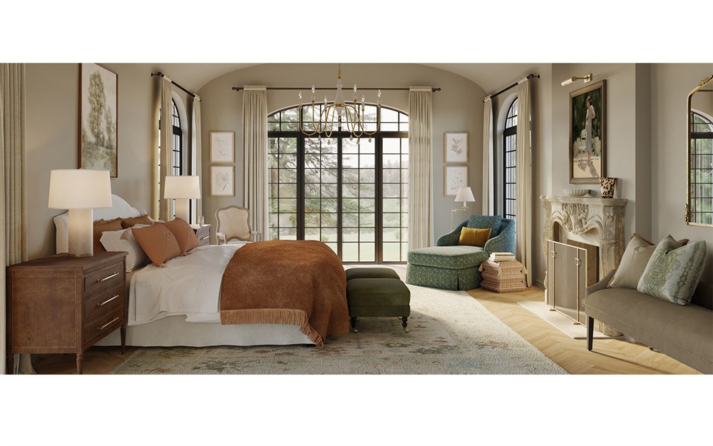 Madeline Sage Green Ottoman|