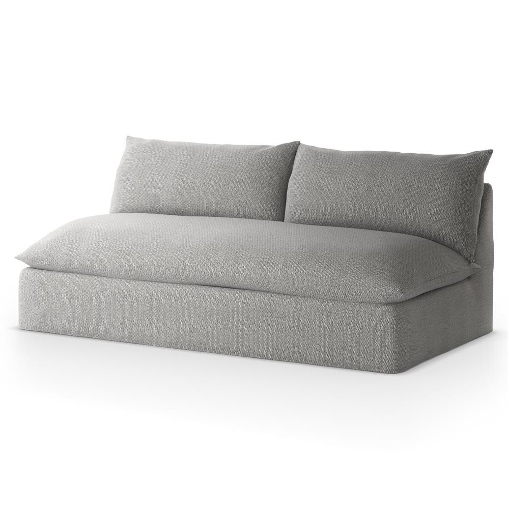 Cee Modern Classic Grey Upholstered Outdoor Armless Sofa|