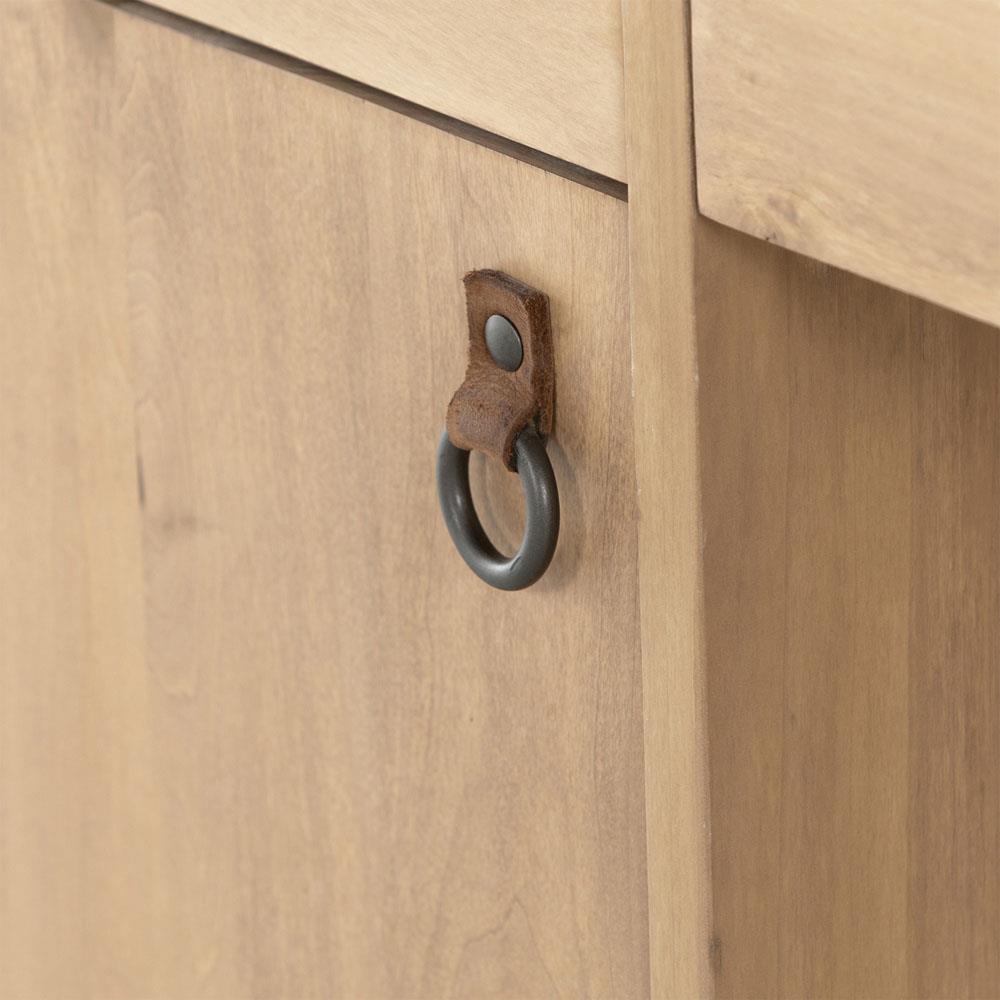 Isaac Rustic Lodge Brown Wood 5 Drawer 1 Door Executive Desk|