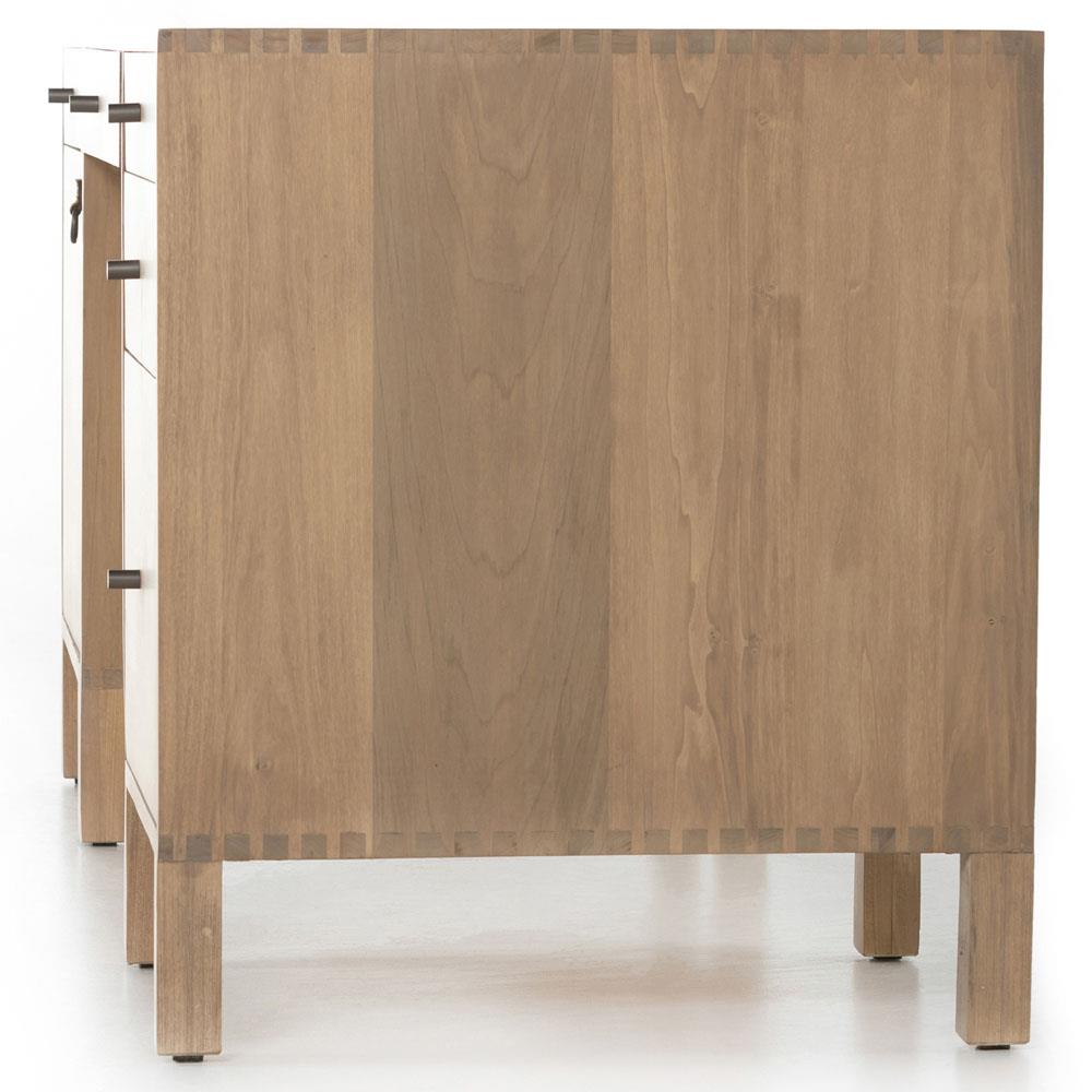 Isaac Rustic Lodge Brown Wood 5 Drawer 1 Door Executive Desk|