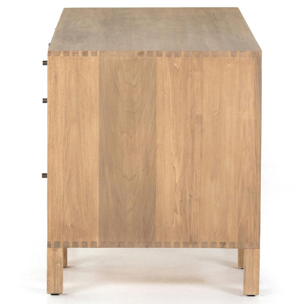 Isaac Rustic Lodge Brown Wood 5 Drawer 1 Door Executive Desk|