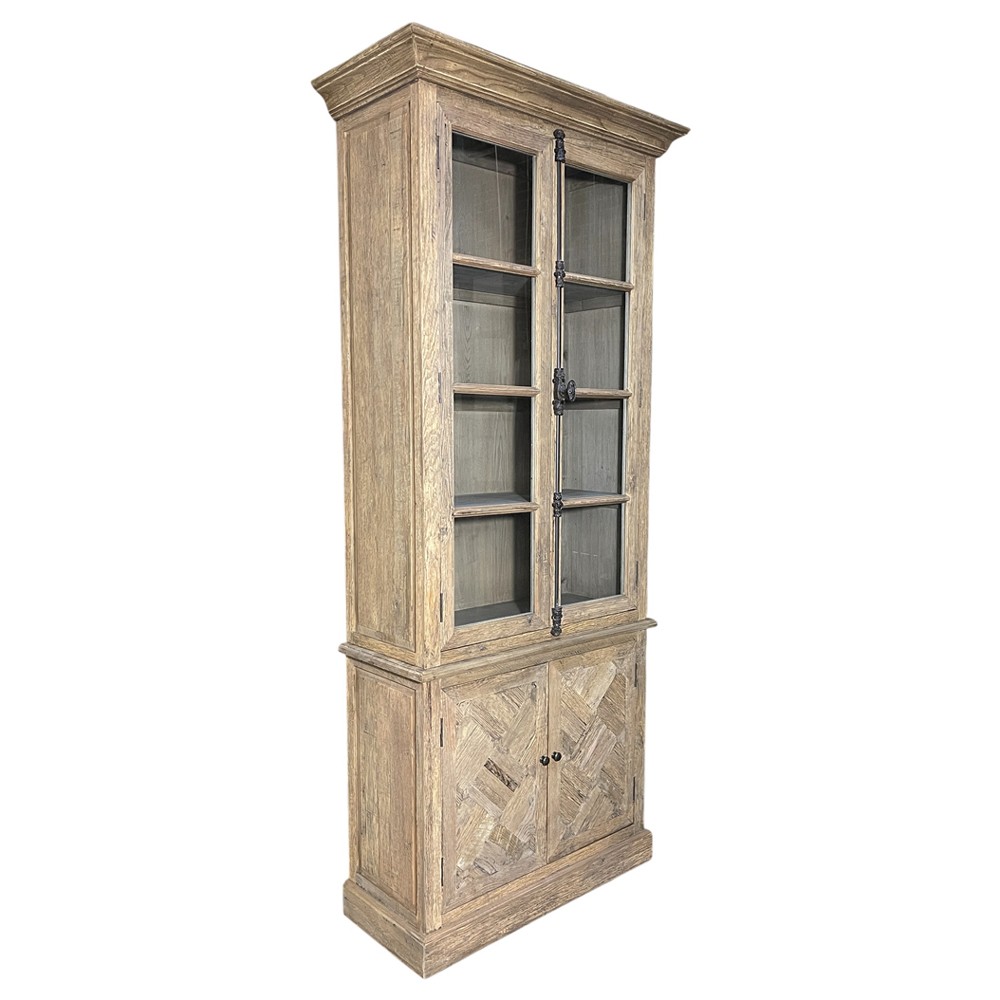 Haper Updated Traditional Brown Reclaimed Wood Display Case|