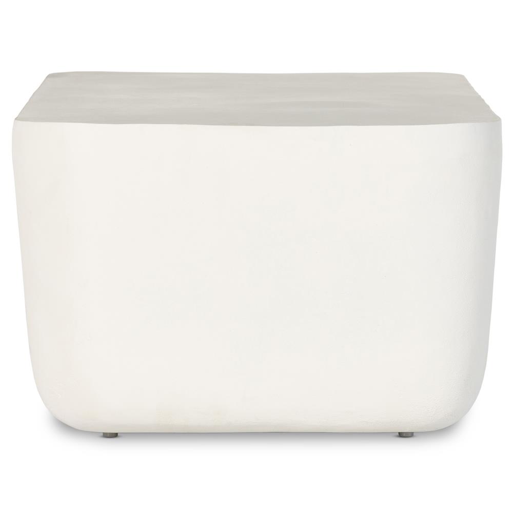 Bailey Industrial Matte White Aluminum Rectangular Block Outdoor Coffee Table|