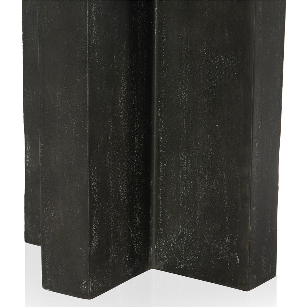 Hanne Mid Century Modern Grey Aluminum Square Outdoor Pedestal End Table|