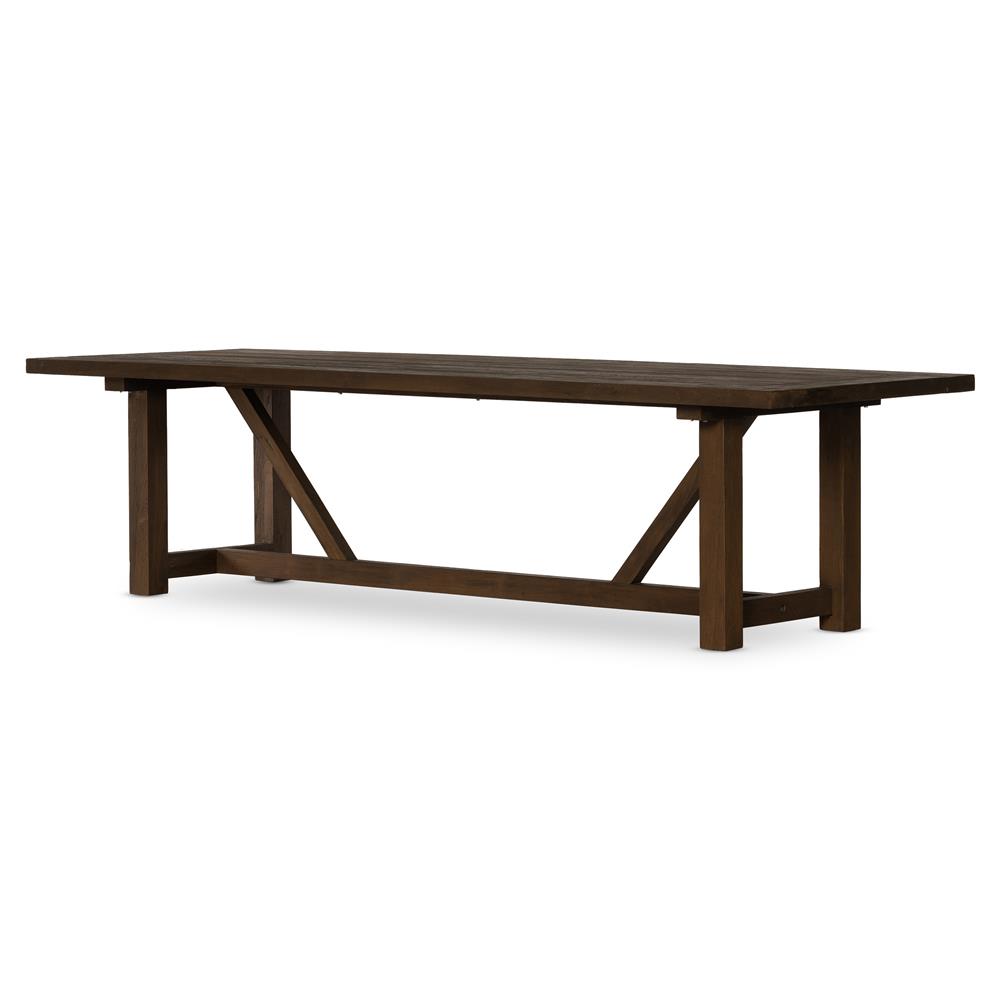 Stephie Rustic Natural Reclaimed Teak Rectangular Outdoor Dining Table - 118"W|
