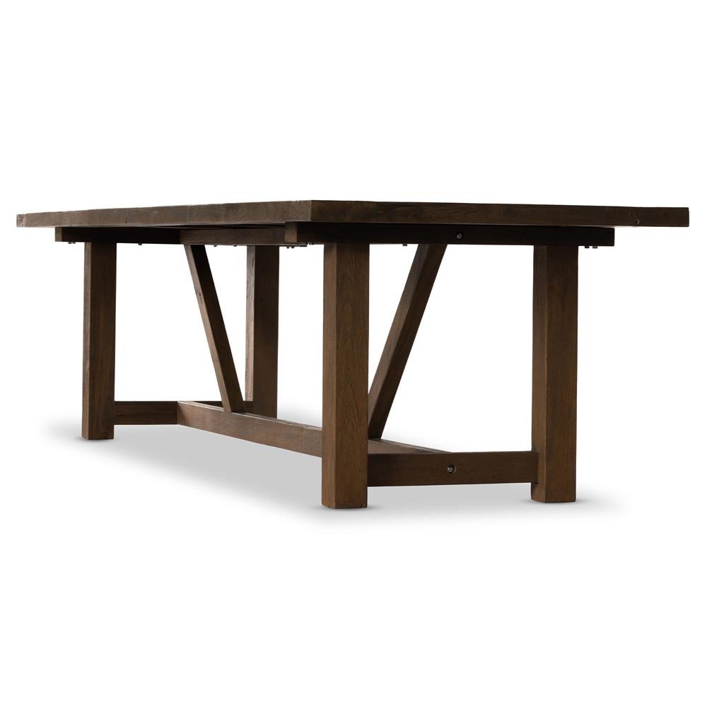 Stephie Rustic Natural Reclaimed Teak Rectangular Outdoor Dining Table - 118"W|