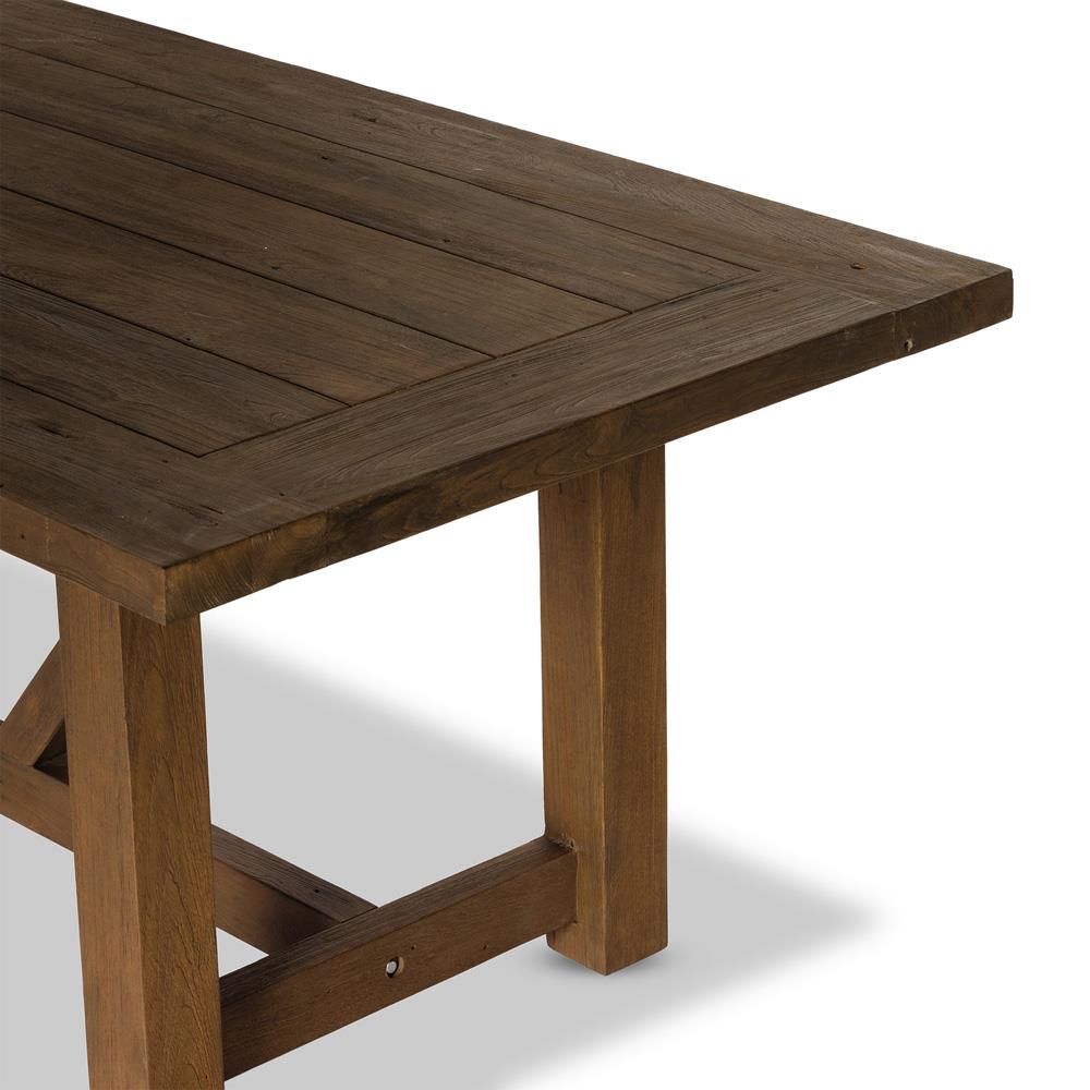 Stephie Rustic Natural Reclaimed Teak Rectangular Outdoor Dining Table - 118"W|