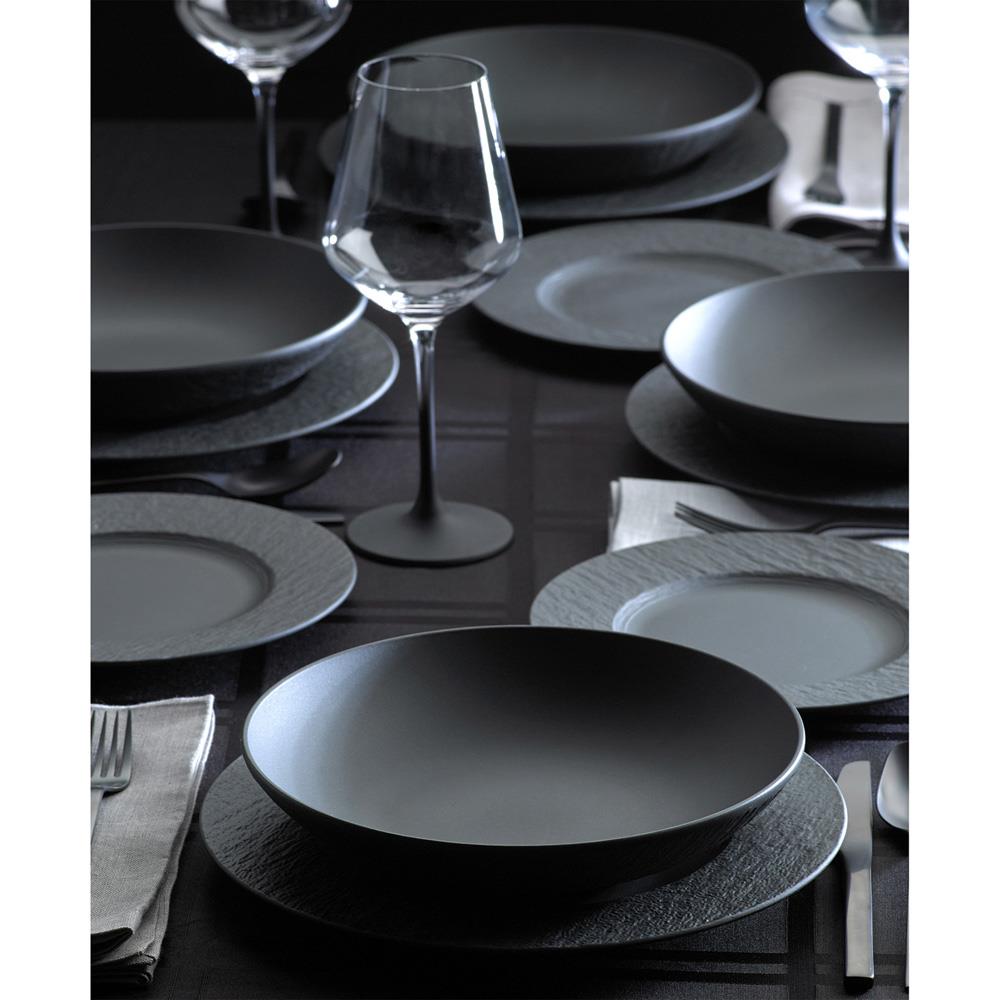 Manufacture Rock Modern Black Porcelain 12 Piece Dinnerware Set|