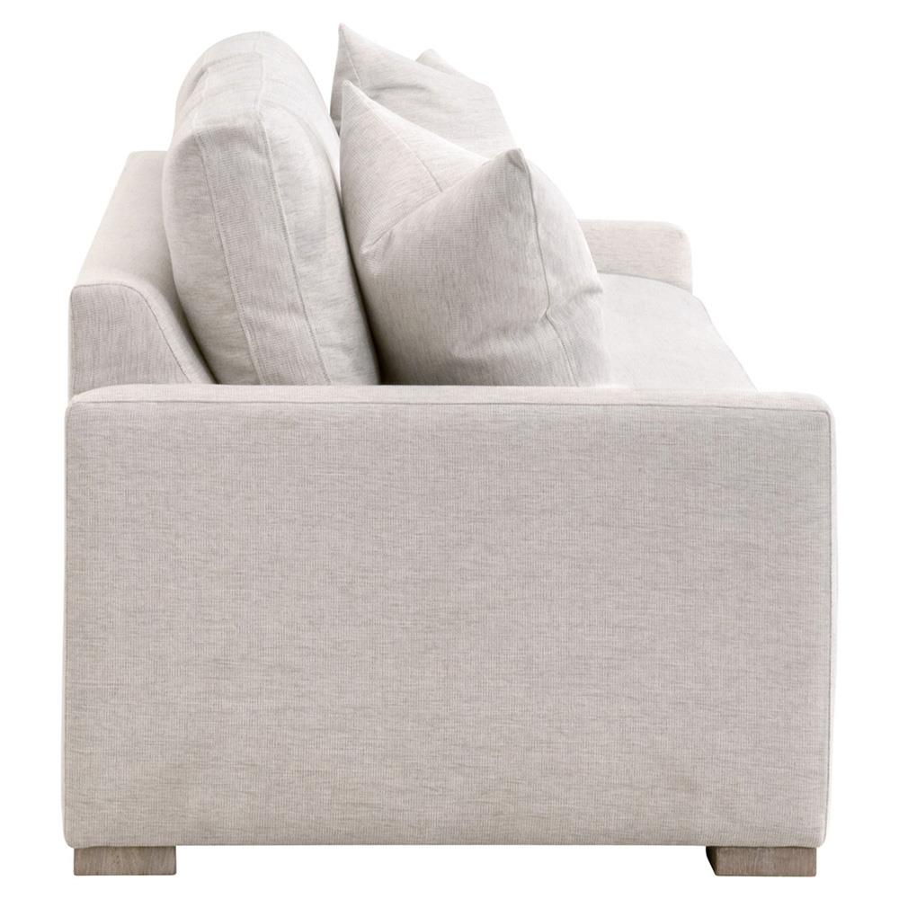 Davis Modern Classic White Upholstered Grey Oak Cushion Back Sleeper Sofa - 86"W|
