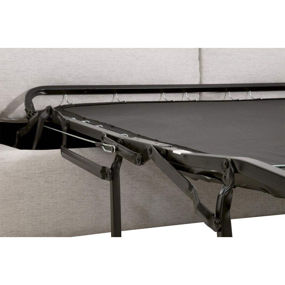 Davis Modern Classic White Upholstered Grey Oak Cushion Back Sleeper Sofa - 86"W|