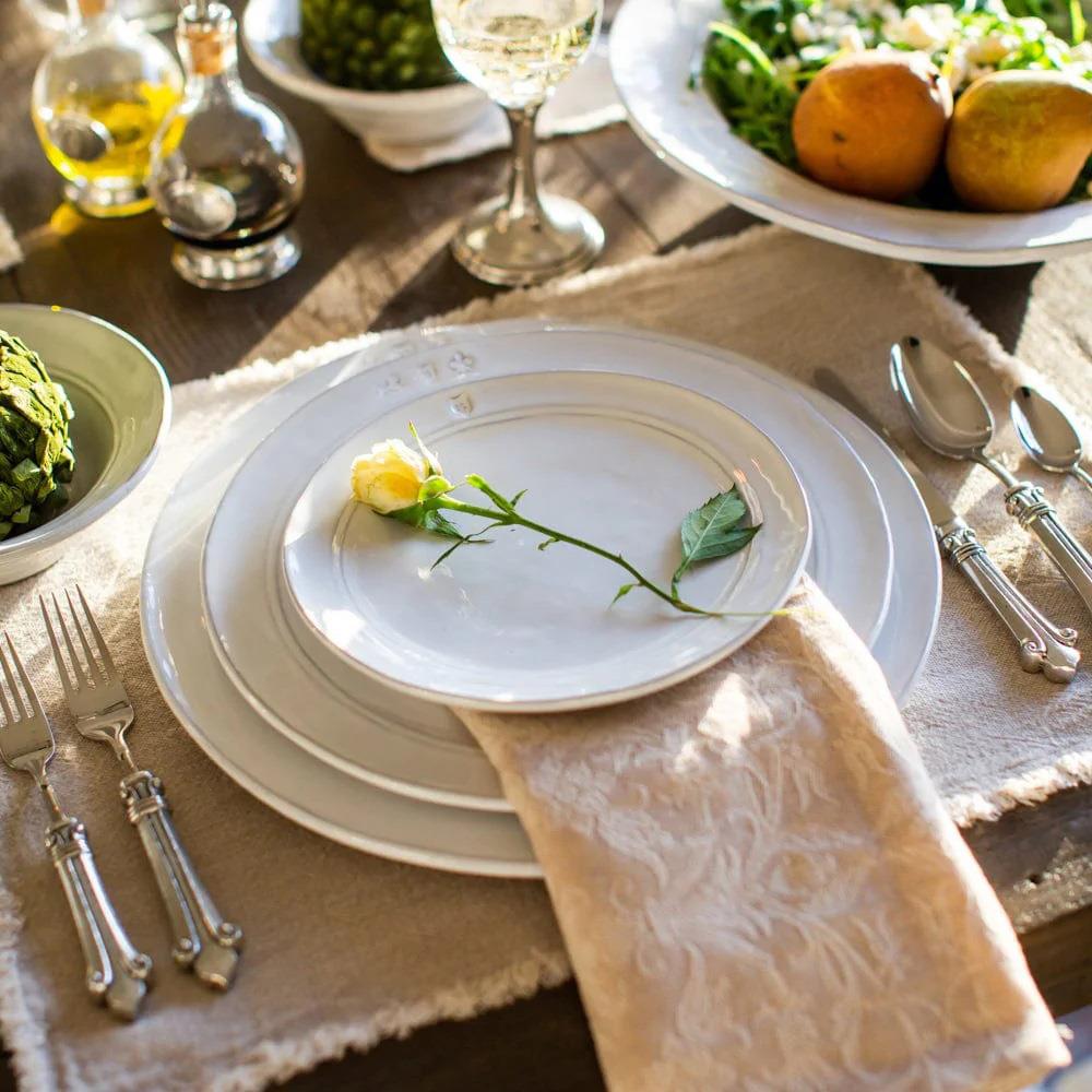 Firenze Modern Classic White Ceramic Salad Plate|