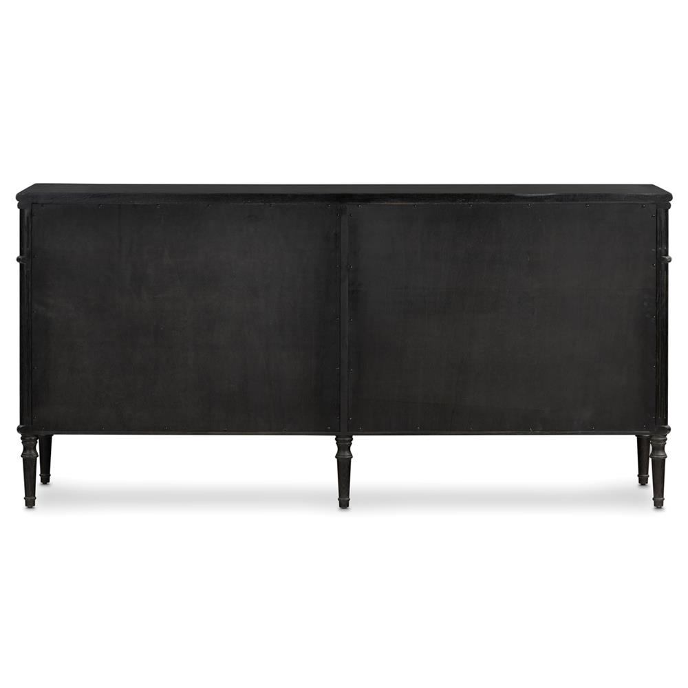 Tacorey Rustic Lodge Black Solid Oak Wood 6 Drawer Double Dresser|