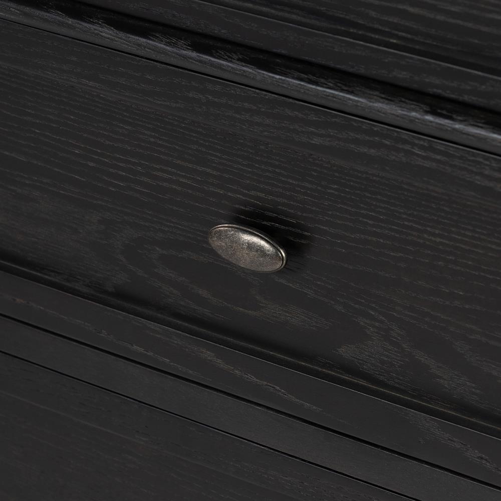 Tacorey Rustic Lodge Black Solid Oak Wood 6 Drawer Double Dresser|