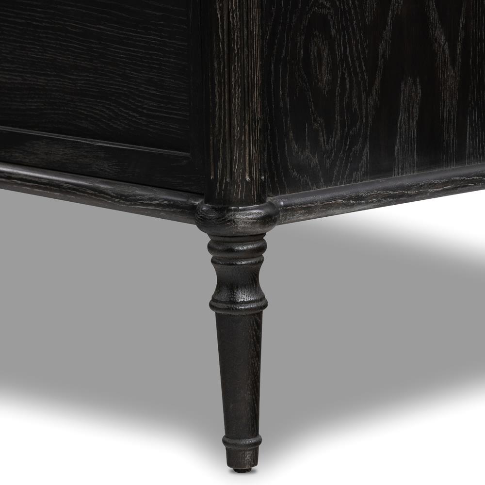 Tacorey Rustic Lodge Black Solid Oak Wood 6 Drawer Double Dresser|