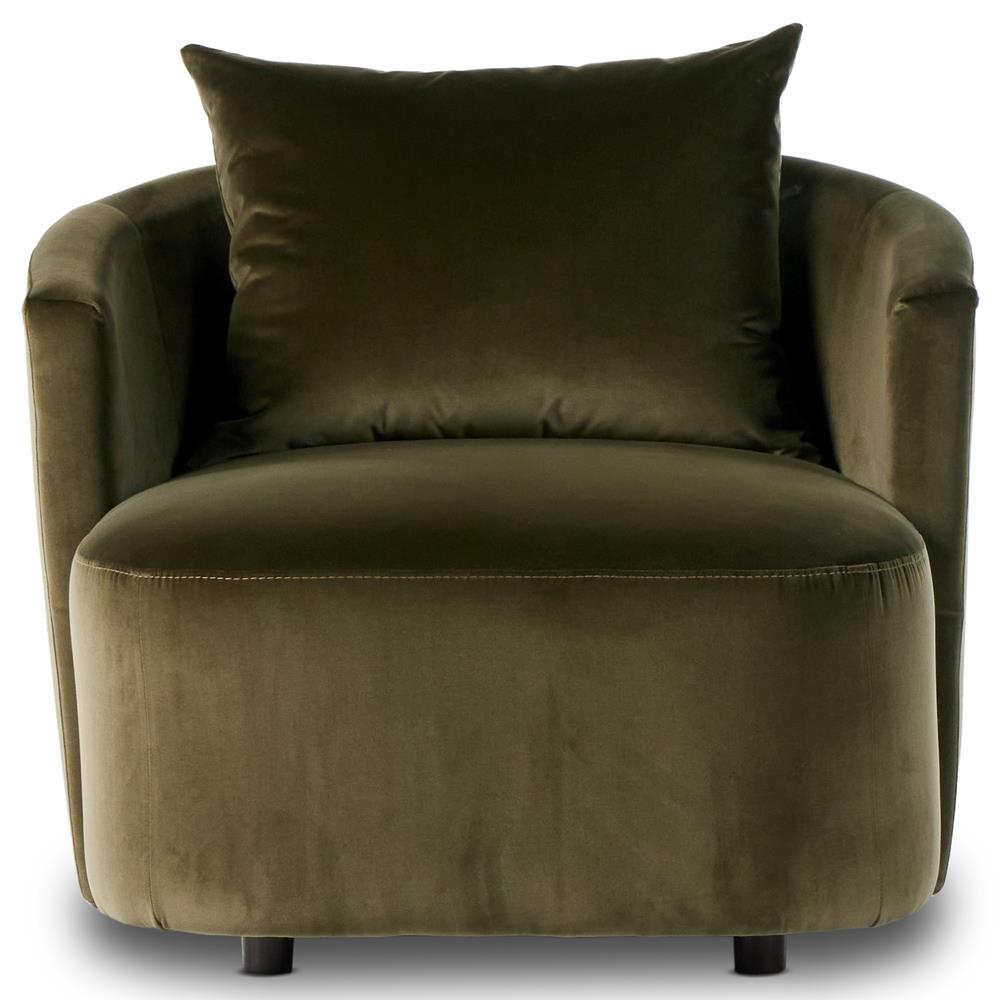 Paolo Modern Classic Olive Green Upholstered Chaise Lounge|
