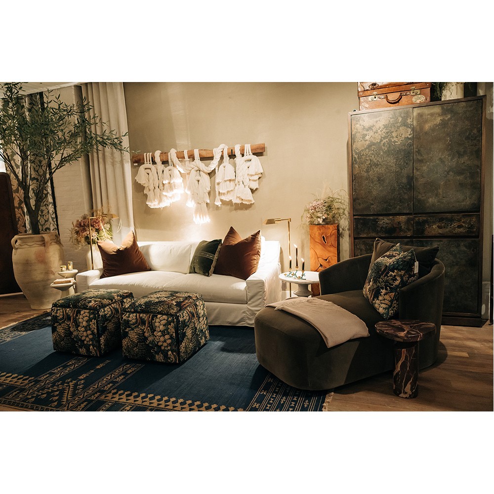 Paolo Modern Classic Olive Green Upholstered Chaise Lounge|