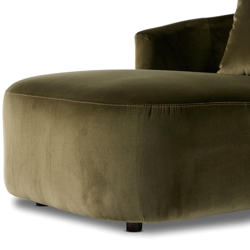 Paolo Modern Classic Olive Green Upholstered Chaise Lounge|