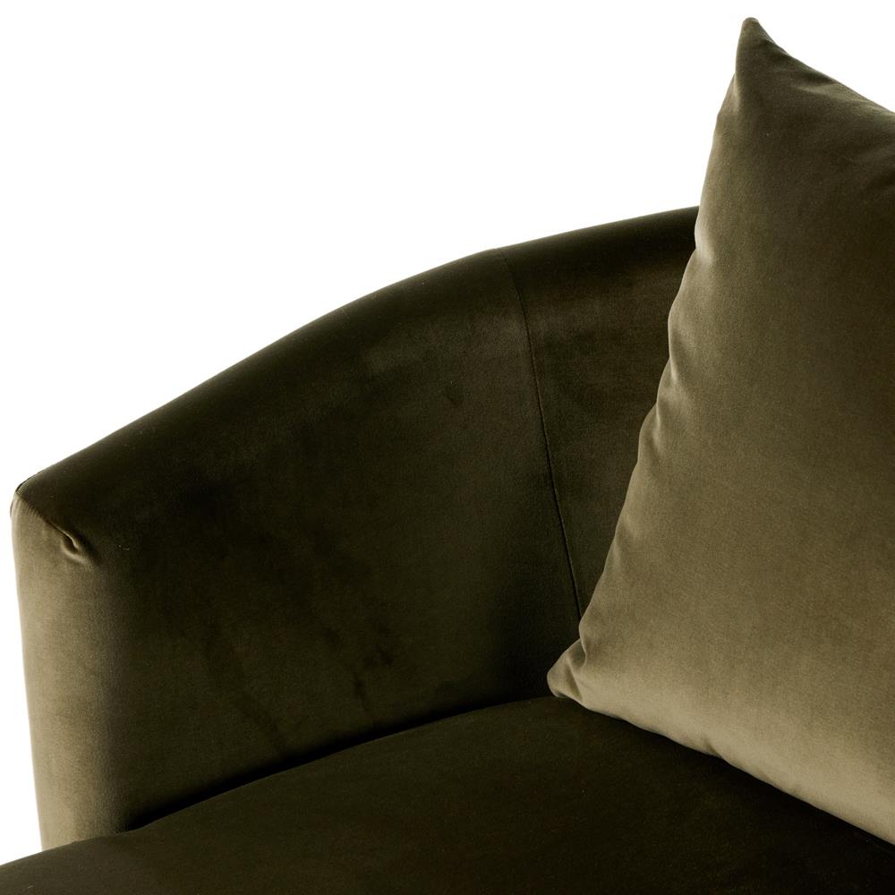 Paolo Modern Classic Olive Green Upholstered Chaise Lounge|