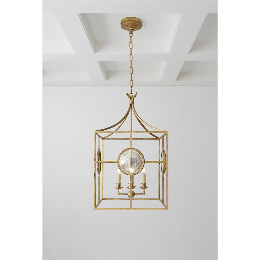 Visual Comfort Gramercy French Country Gilded Iron Lantern - Medium|