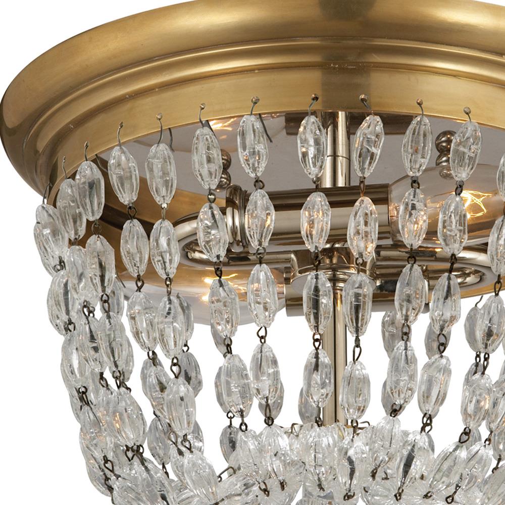 Visual Comfort Paris Flea Market Antique Brass Seeded Glass Flush Mount - Small|