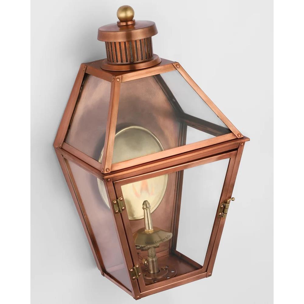 Visual Comfort Stratford Copper Metal Glass Outdoor Wall Lantern