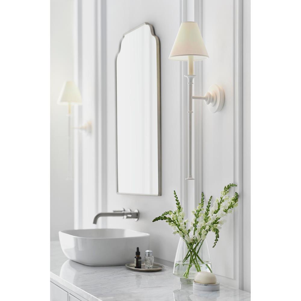 Visual Comfort Piaf Modern Classic Plaster White Metal Large Tail Wall Sconce|