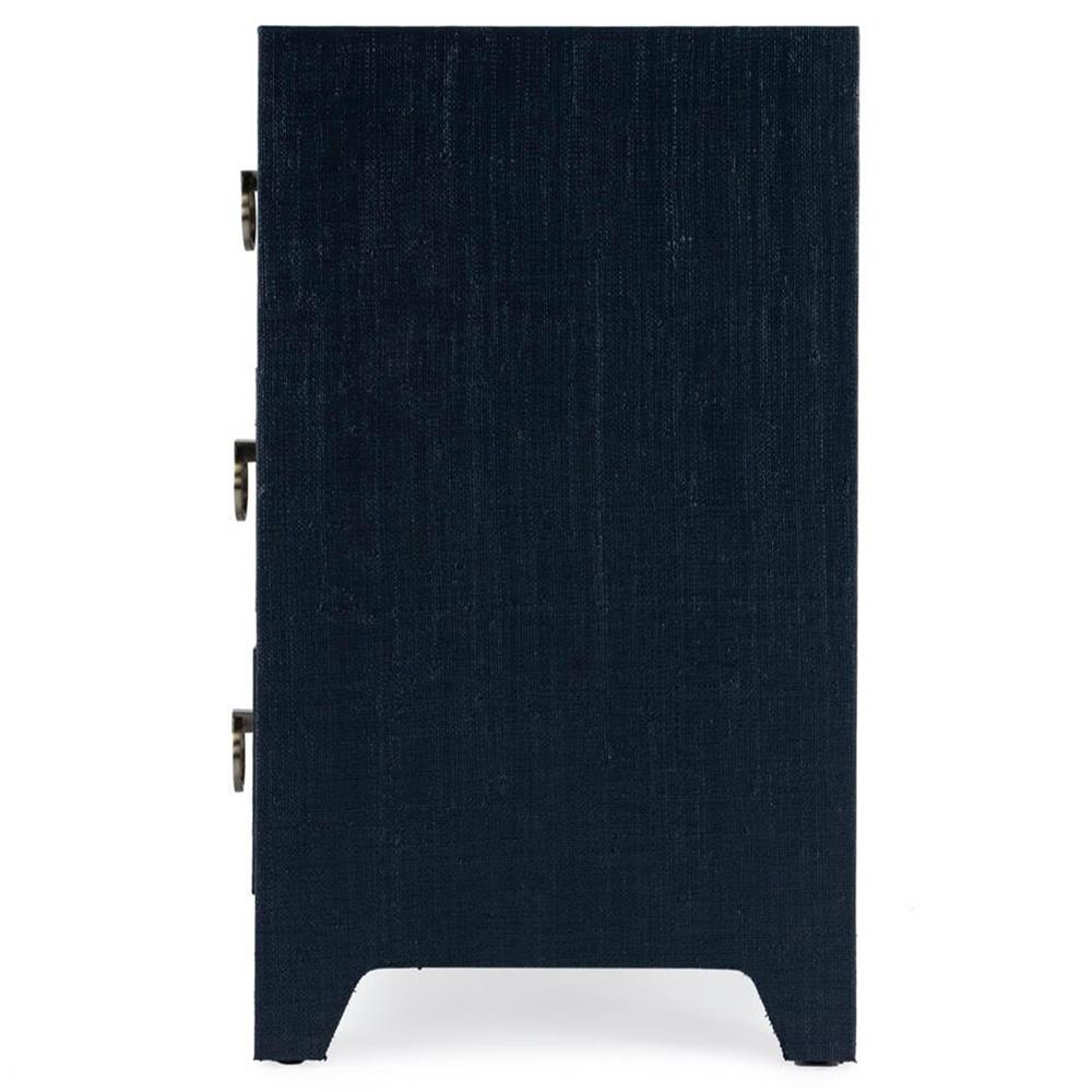 Bien Modern Classic Navy Blue Raffia Chest Nightstand Standard (21