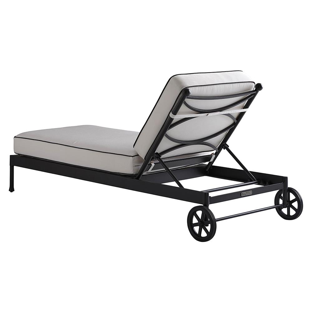 Pavlova French White Sunbrella Aluminum Outdoor Chaise Lounge|