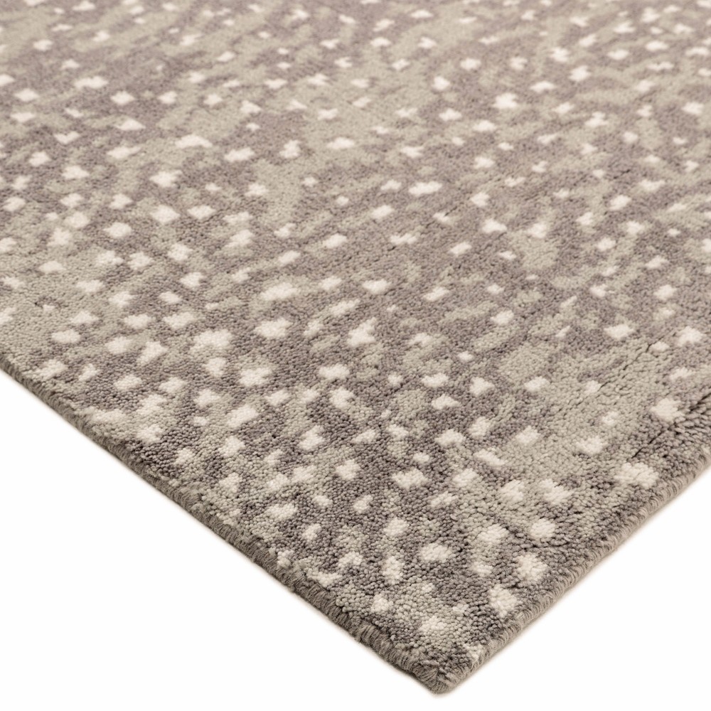 Arvin Modern Classic Grey Wool Dot Patterned Hand Knotted Rug - 5'x8'|