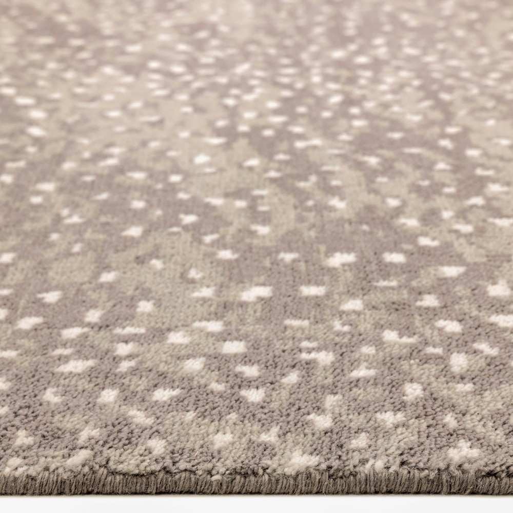 Arvin Modern Classic Grey Wool Dot Patterned Hand Knotted Rug - 5'x8'|
