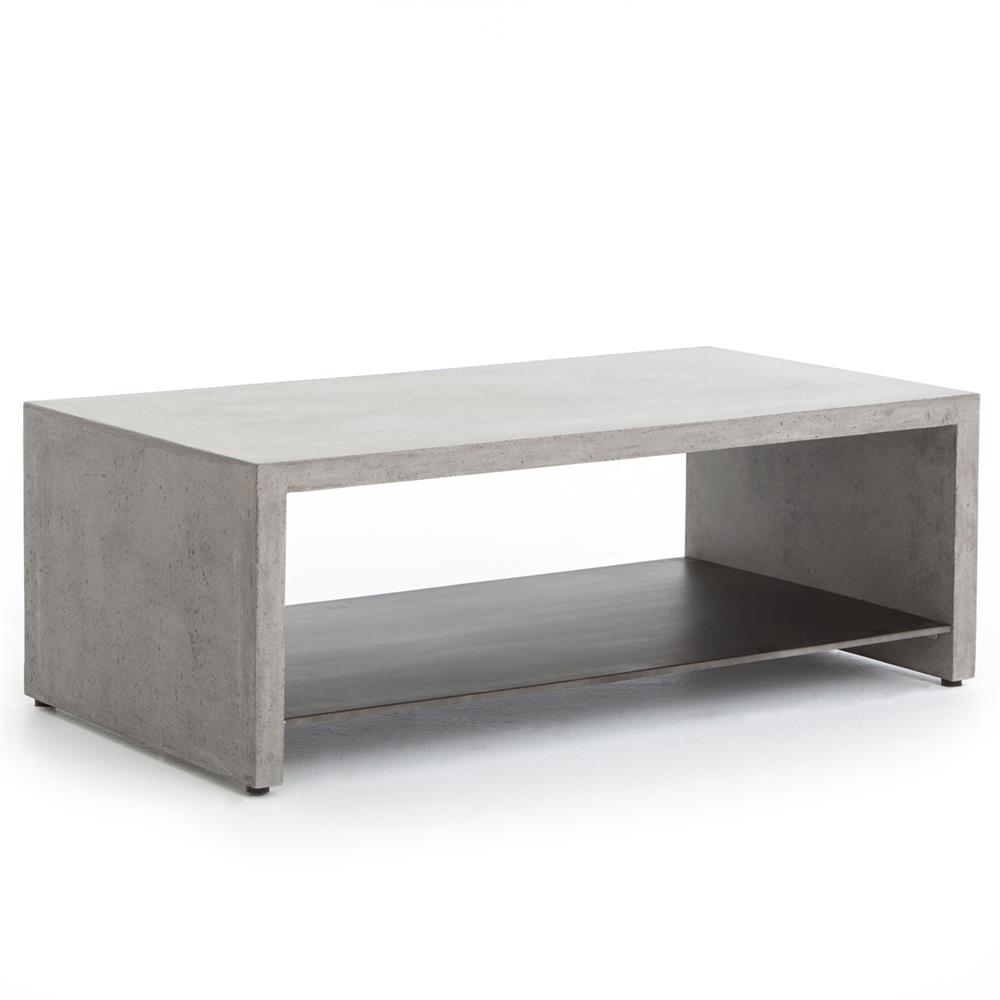 Matthew Industrial Loft Grey Concrete Rectangular Coffee Table|