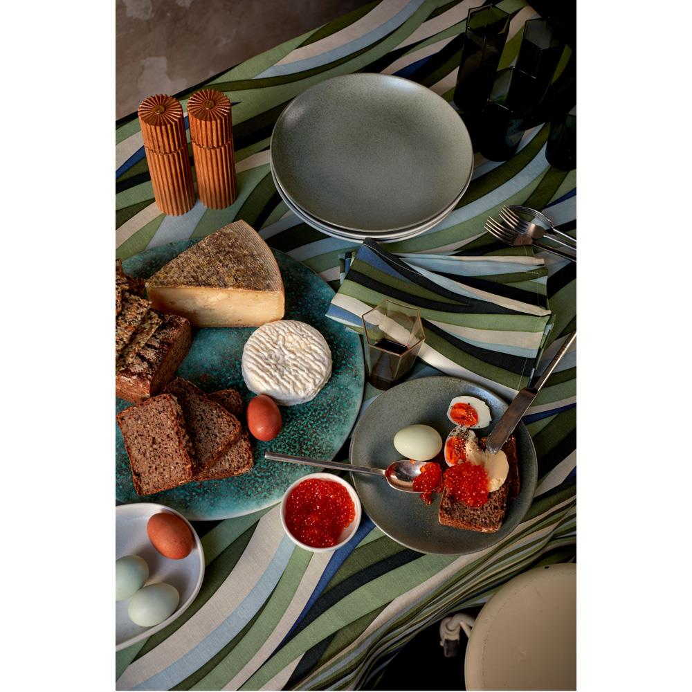 L'Objet Ionic Modern Natural Oak Wood Brass Accent Salt & Pepper Mills Set|