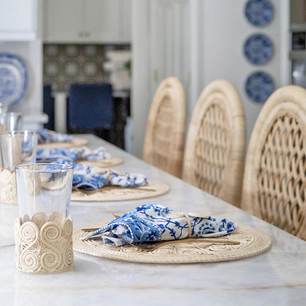 Louise Coastal Beach Natural Handwoven Rattan Counter Stool|