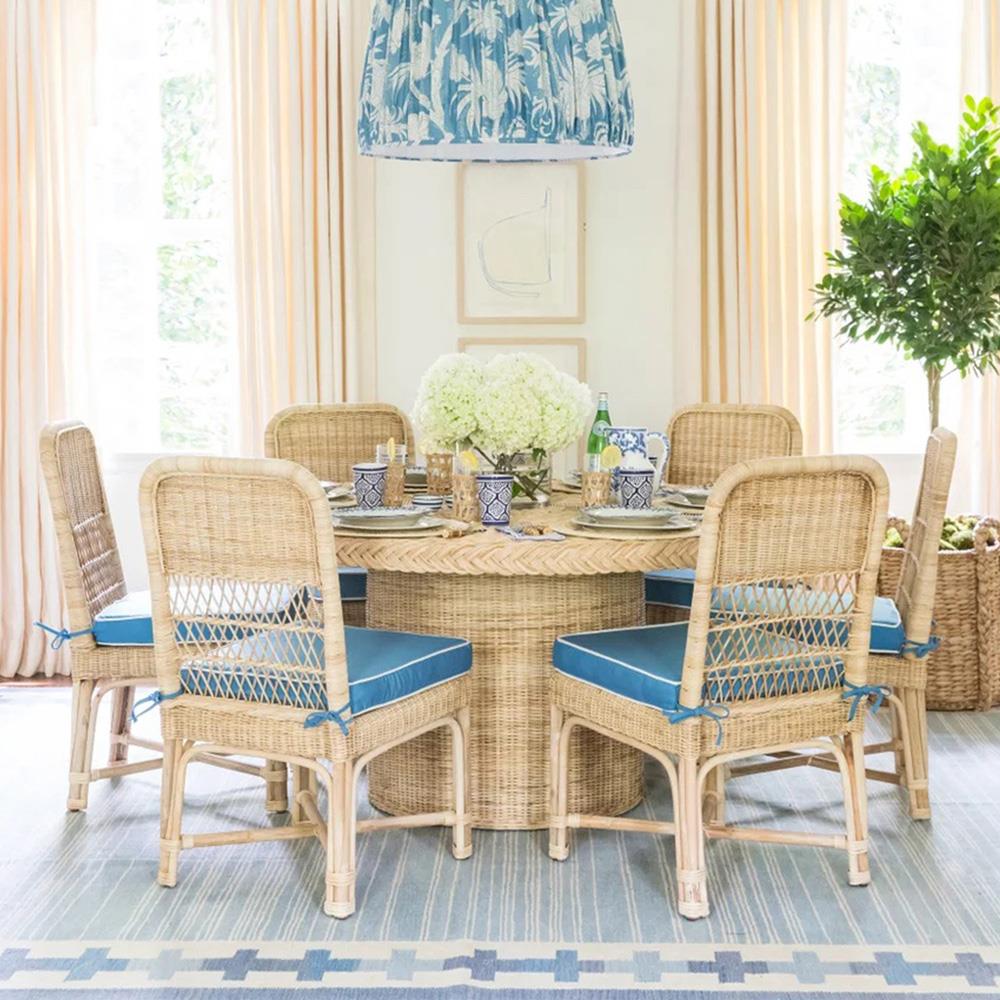 Beachy Rattan Dining Side Chair Coastal Dining Chairs Set Of