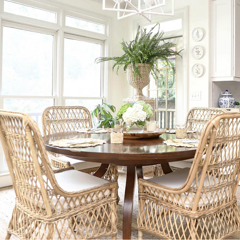 ダイニングチェア Lemonade CHINON CHAIR WOOD SEAT Lemonade Natural Woven Rattan Dining Side Chair | Kathy Kuo Home