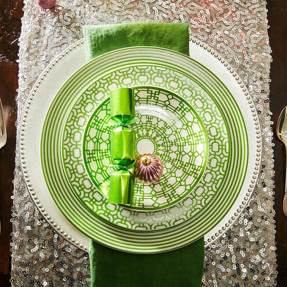 Newport Coastal Garden Green Porcelain Salad Plate | Kathy Kuo Home