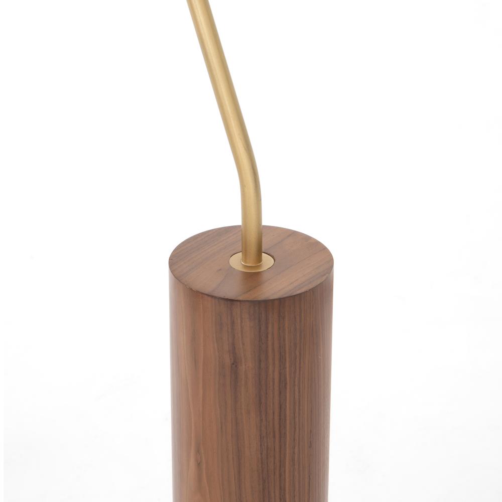 Ashton Rustic Lodge Brass Iron Brown Leather Shade Task Reading Floor Lamp|