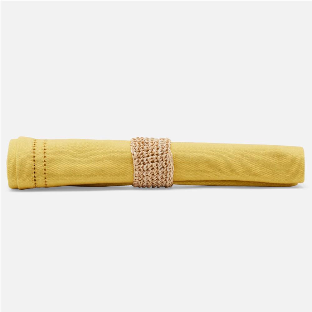 Emmy Coastal Beach Natural Crochet Napkin Ring - Set of 4|