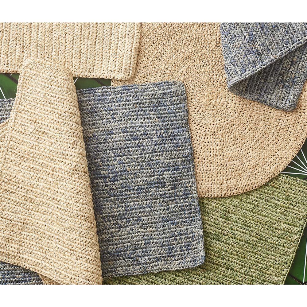 Emmy Coastal Beach Natural Crochet Round Placemat - Set of 4|