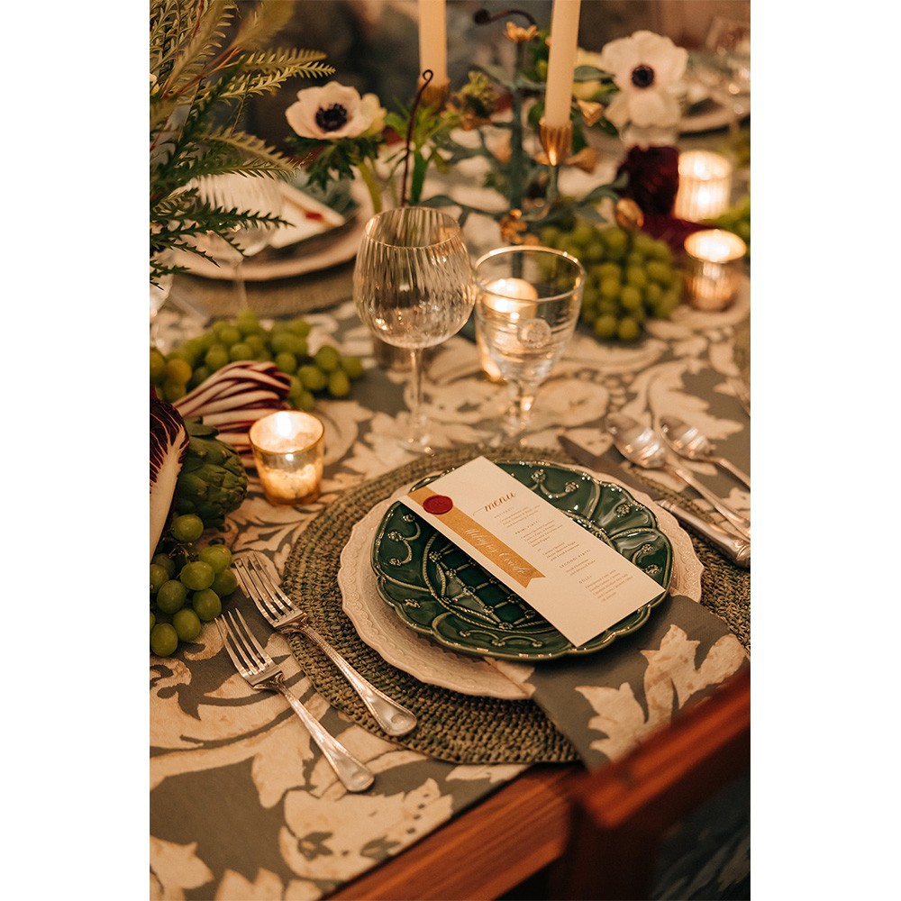 Emmy Coastal Beach Green Crochet Round Placemat - Set of 4|