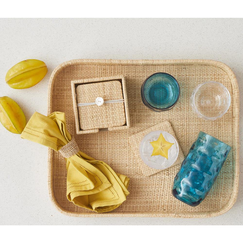 Barth Coastal Beach Natural Raffia Rectangular Tray|