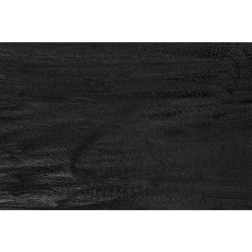 Junel Rustic Lodge Burnt Black Wood Curved Stool | Kathy Kuo Home