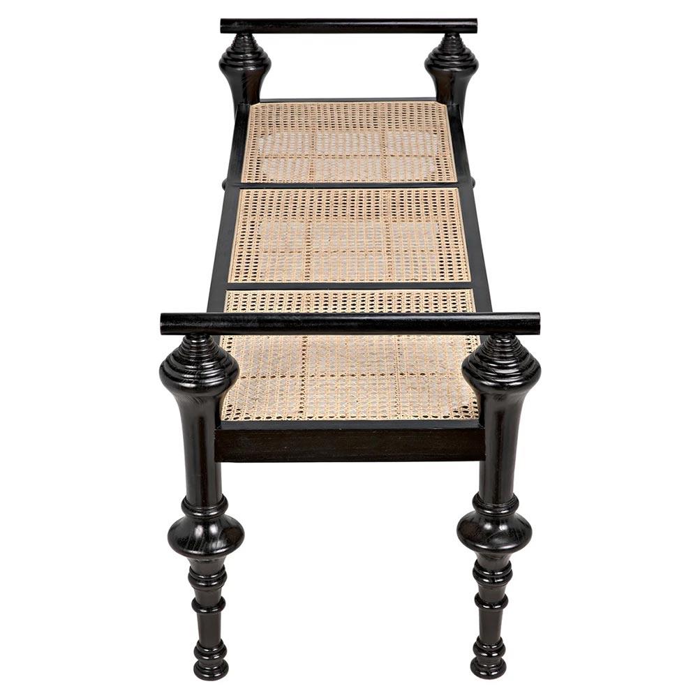 Panchetta Contemporanea Cortesi Home X-Bench | Rivestita In Vinile Effetto Pelle | Nero E Cromo | 99x47x45 Cm