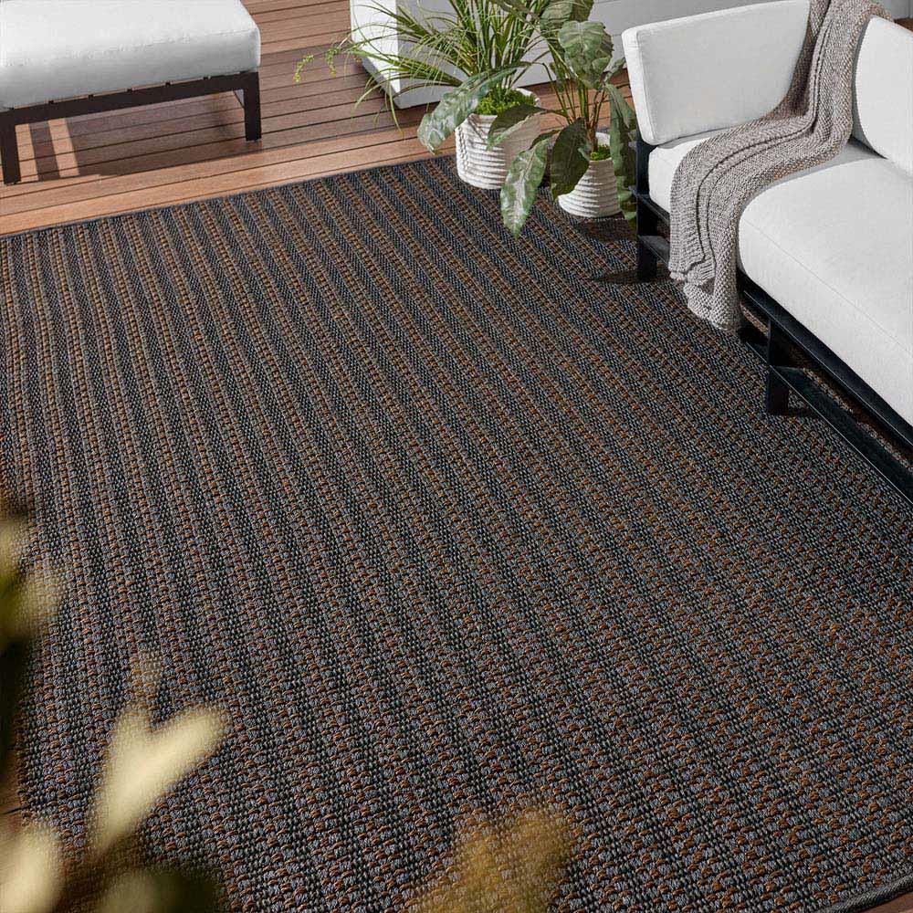 Arian Global Bazaar Striped Brown Indoor Outdoor Rug - 2'x3'