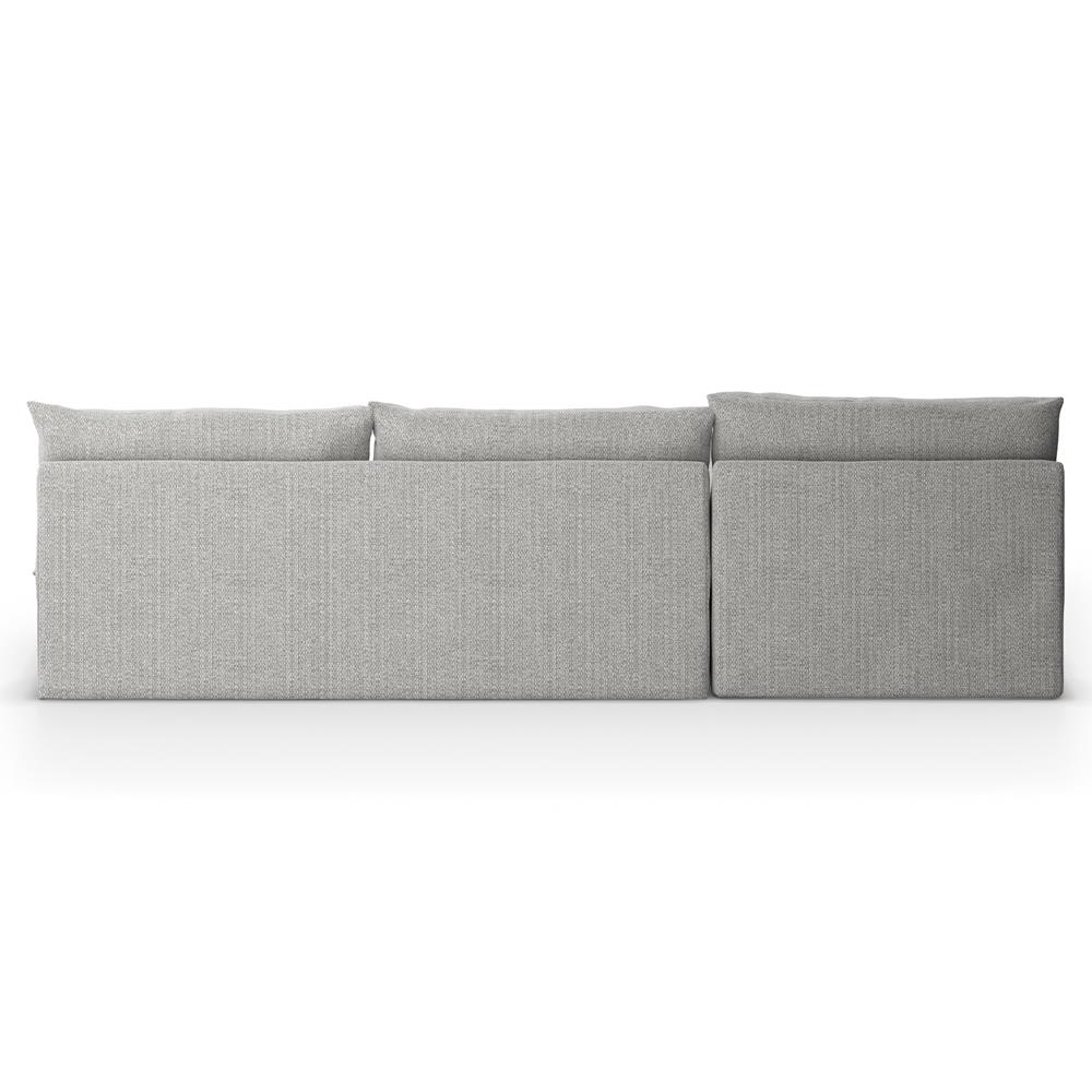 Cee Modern Classic Grey Upholstered 2 Piece Outdoor Sectional - 111"Wx72"D|