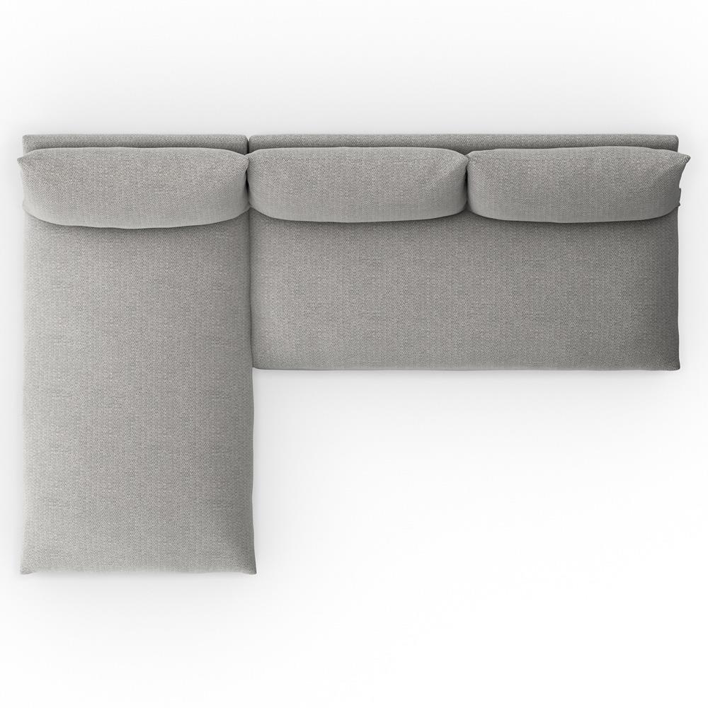 Cee Modern Classic Grey Upholstered 2 Piece Outdoor Sectional - 111"Wx72"D|